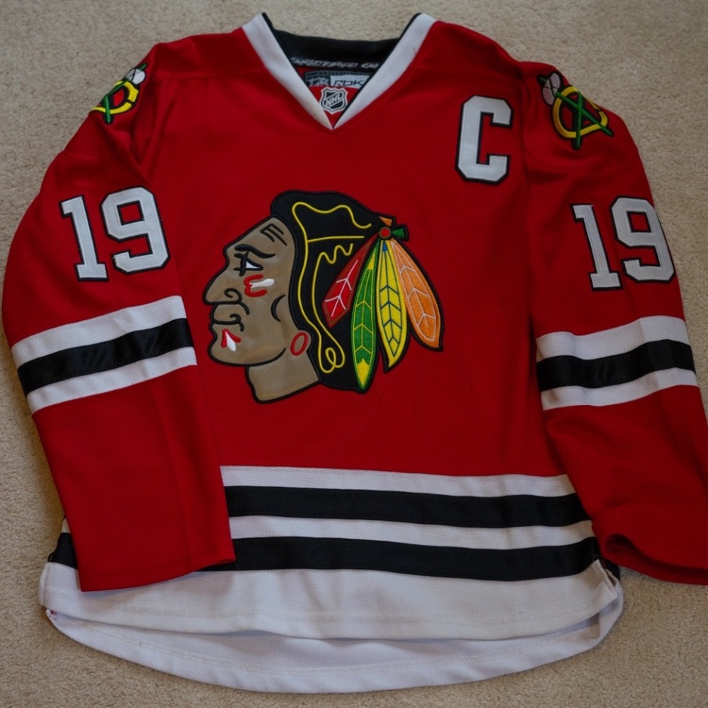 NHL Chicago Blackhawks Jonathan Toews Captain Red Home Jersey